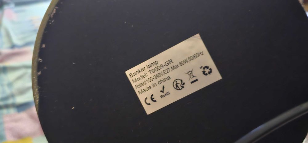 lampa banker Veioza retro vintage, abajur din sticla  model T9009-GR