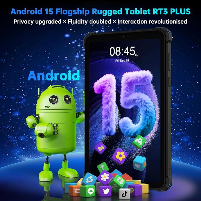 Брониран водоустойчив таблет OUKITEL RT3 Plus - Android 15, 11000mAh