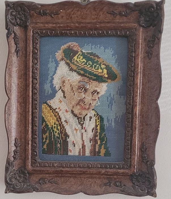 Goblenuri Batrana si Batranul, cusute manual