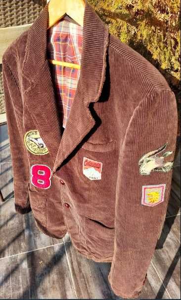 Мъжко сако REPLAY, кафяво памучно, размер L