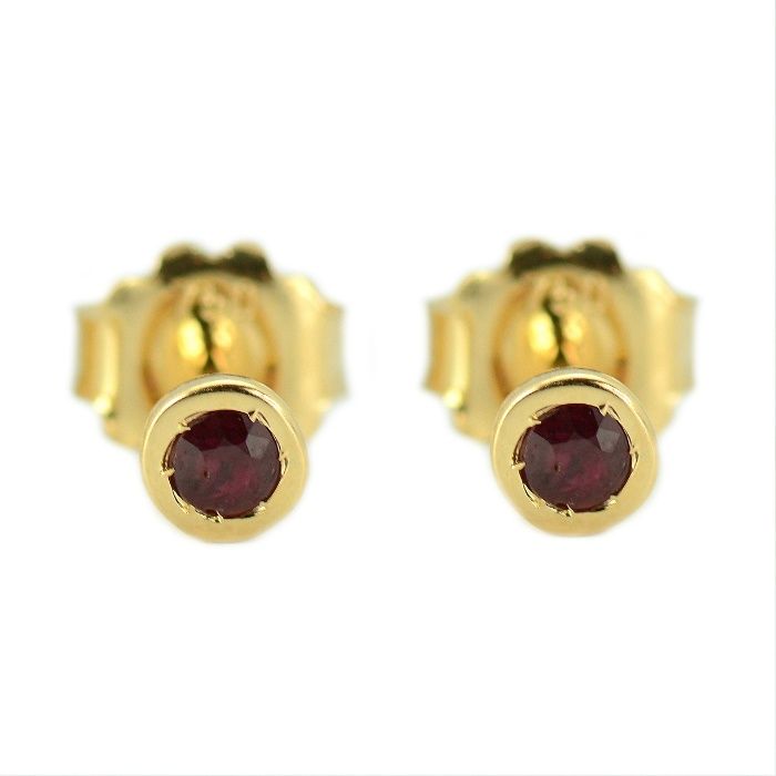 Cercei de aur cu rubine rotunde cod 7808,7810
