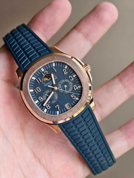 patek philippe aquanaut розово злато / синьо нов модел