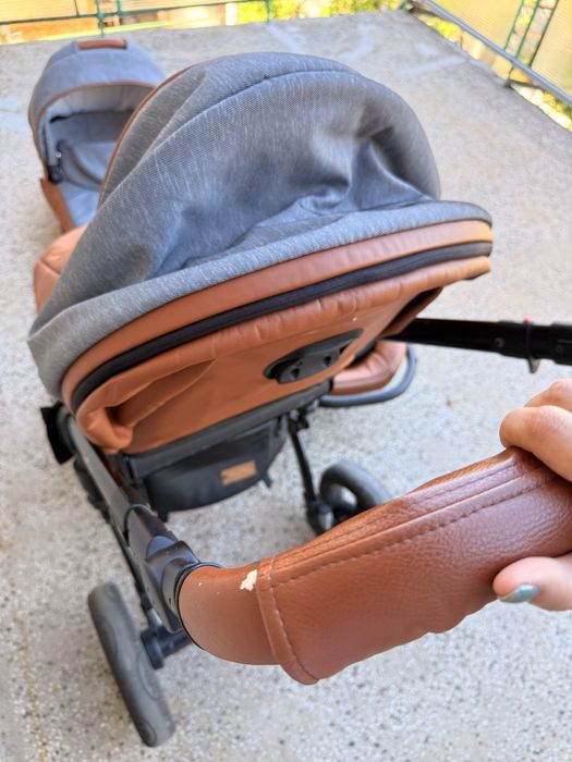 Детска количка Krausmann със зимен и летен кош + столче за кола