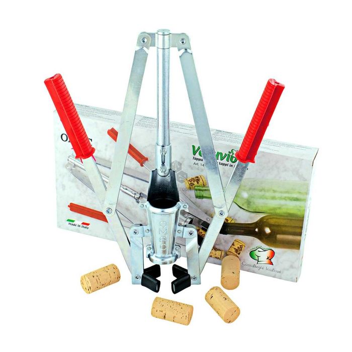 Затапвачка двураменна за коркови и синтетични тапи, метална, RENO820