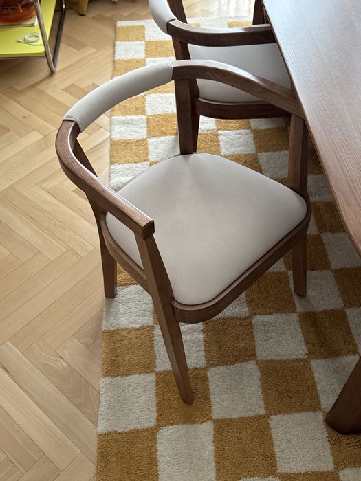 Set de masa ovala + 6 scaune din lemn masiv stejar