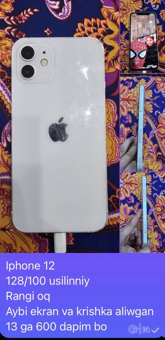 Iphone 12 128/100 usilinniy aybi krishka bn ekran alishgan