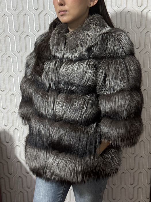 Бимбо шуба из натуральной чернобурки