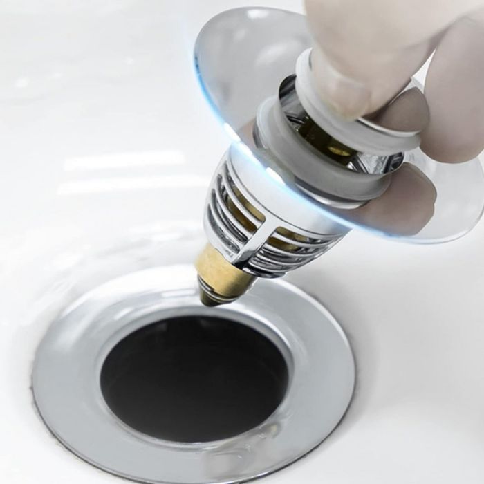 Тапа за мивка с филтър против запушване – Неръждаема стомана и месинг