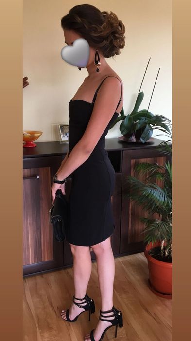 Черна рокля "Крем от рози"  с твърди чашки