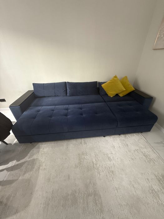 Диван темно синего цвета трансформер.. Срочно! Самовывоз!