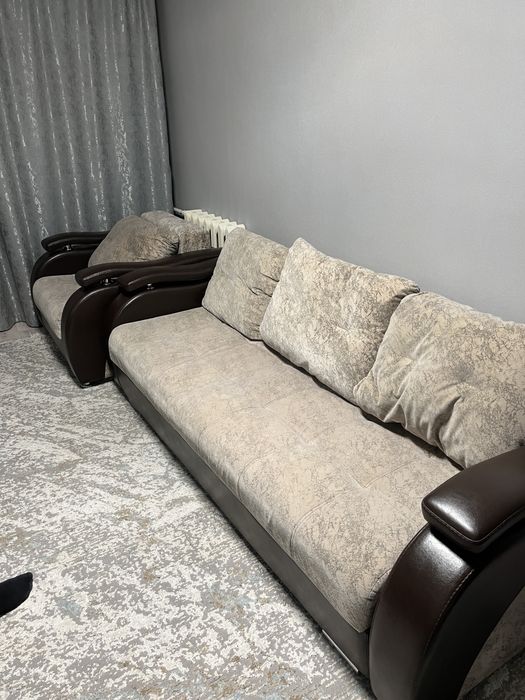 Продам 1диван + 2 кресло раскладные
