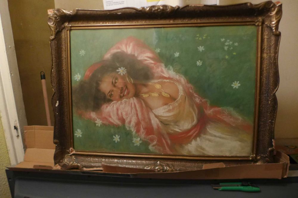 Pio Nardini - Tiganca - Nud Tablou Inramat Grafica Carbune Color 70/50