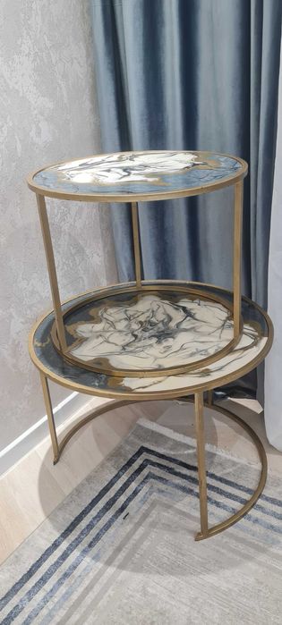 Журнальный столь 2шт она бола, хамма жойга тушади, ручной работа. 700с