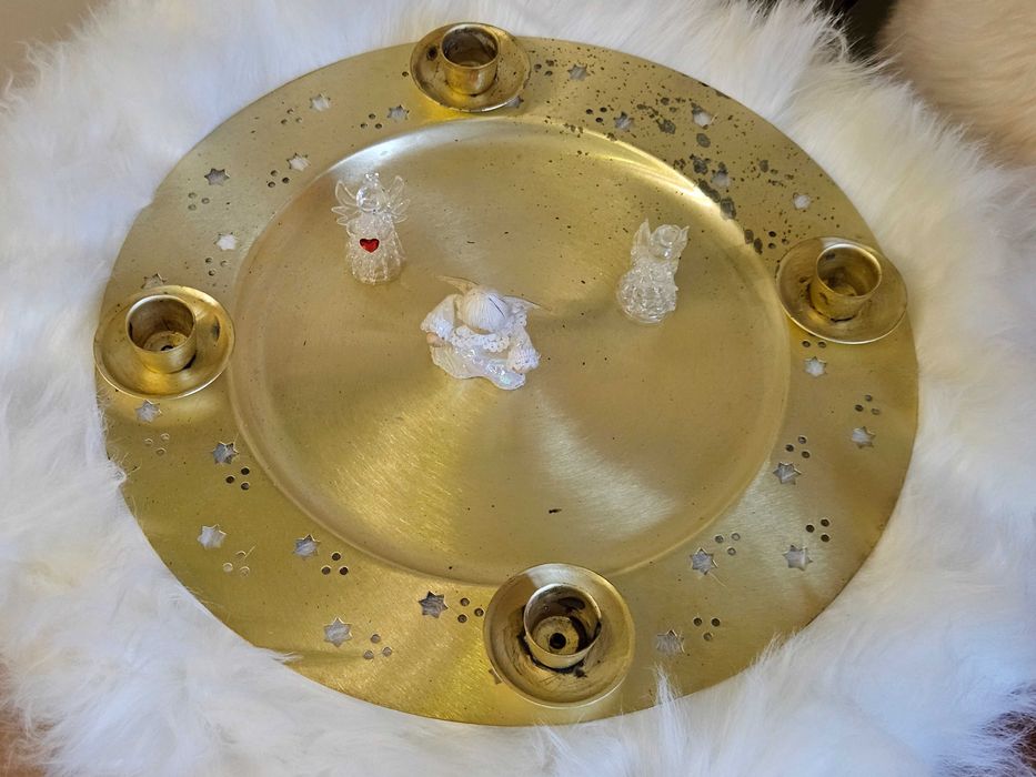 Farfurie de Advent pentru 4 lumanari de Craciun