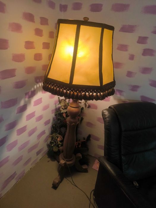 Масивна дървена лампа 170/180 см