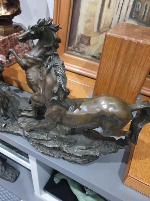 146см-33кг бронзова фигура-композиция/скулптура стадо коне/8 коня