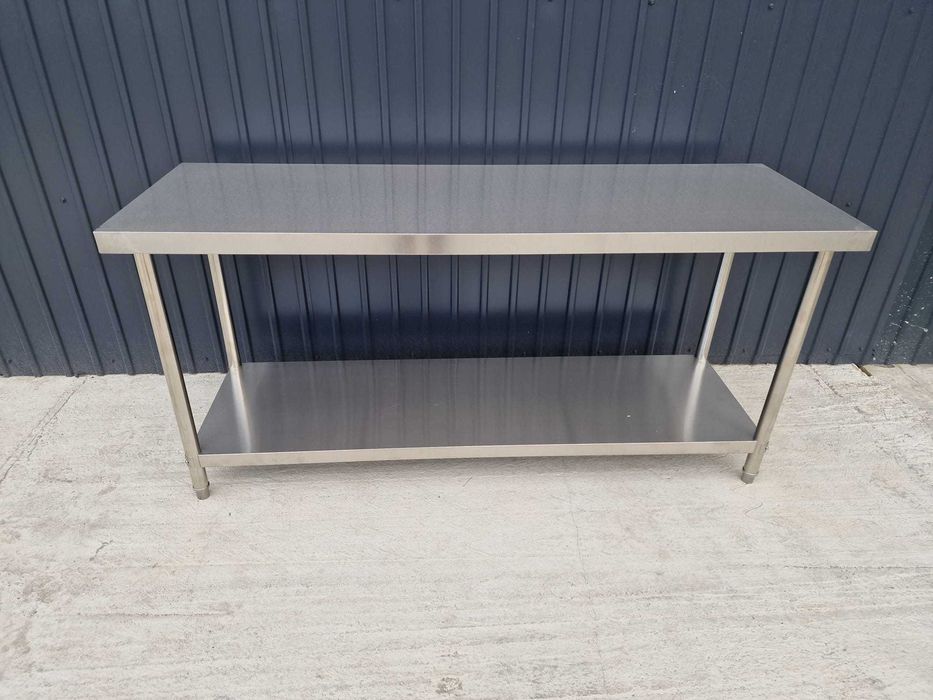 Masa inox centrala demontabila cu polita inferioara 1800x600x850 mm