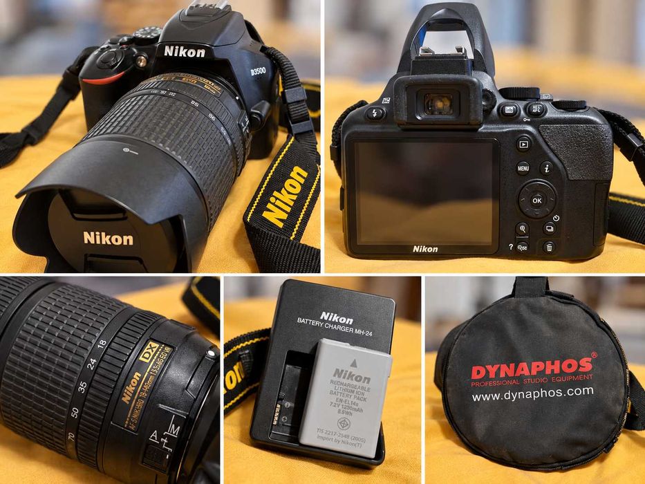 Nikon D3500 + 18–140mm VR | Фотоапарат с обектив и сгъваем рефлектор