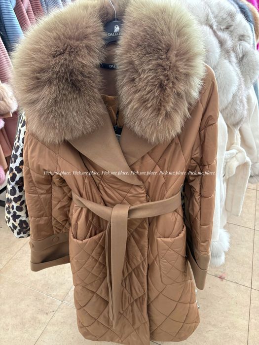 Шушляково яке якета с естествен косъм лисица