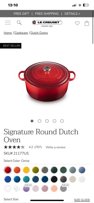 Le Creuset французский чугунный казан с обьем 4.9л