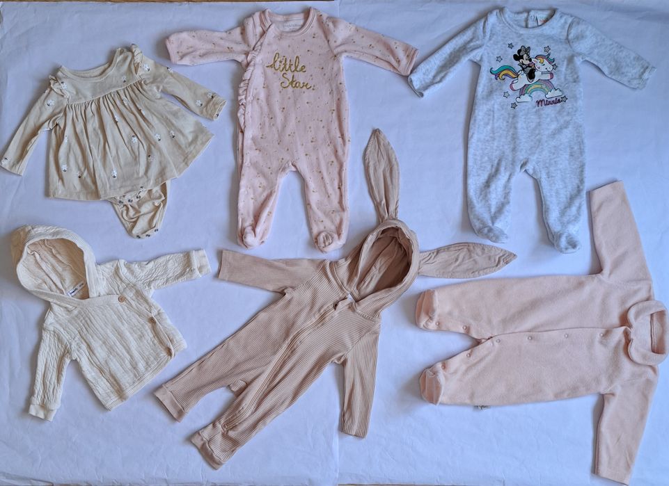 Pachet 6 articole noi bebe, mărime 62-68 cm, varsta 3-6 luni