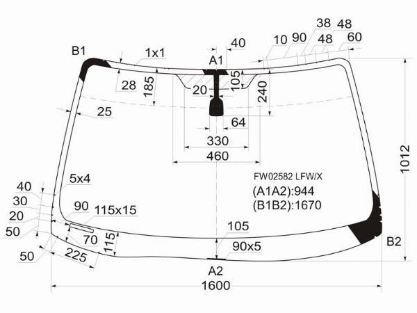 Стекло лобовое  Honda Pilot