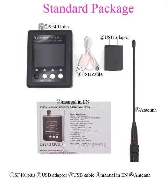 ШирокоСпектърен Честотомер Индикатор Сила Сигнал Измерва Радио Честота