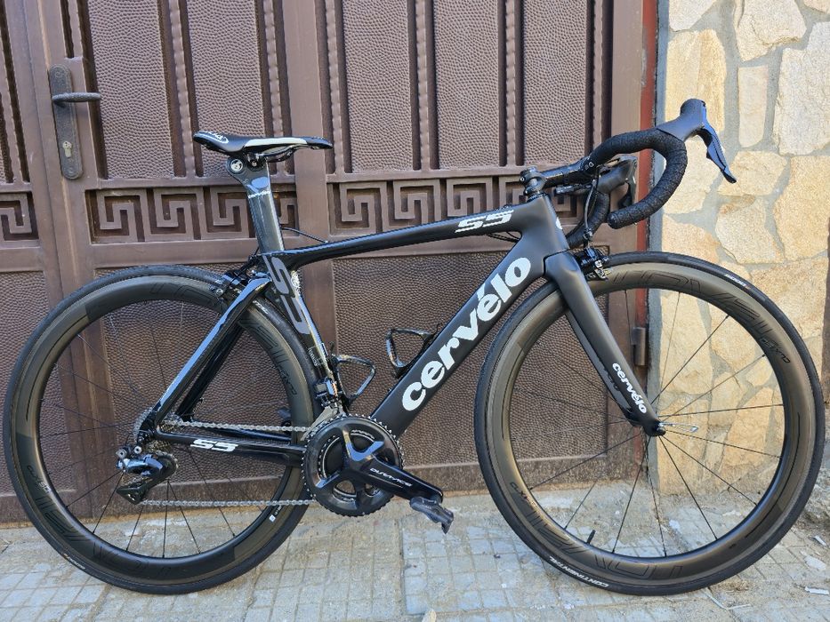 Карбонов Cervelo S5 Шосеен велосипед Dura-ace Електронен Монтаж S  размер 2x11  Перфектен