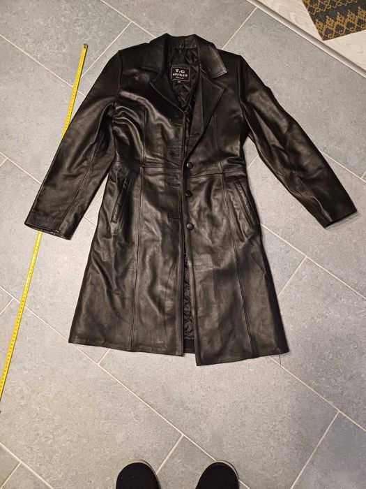 Trenci - palton dama piele de vitel foarte fina, impecabila, NOU