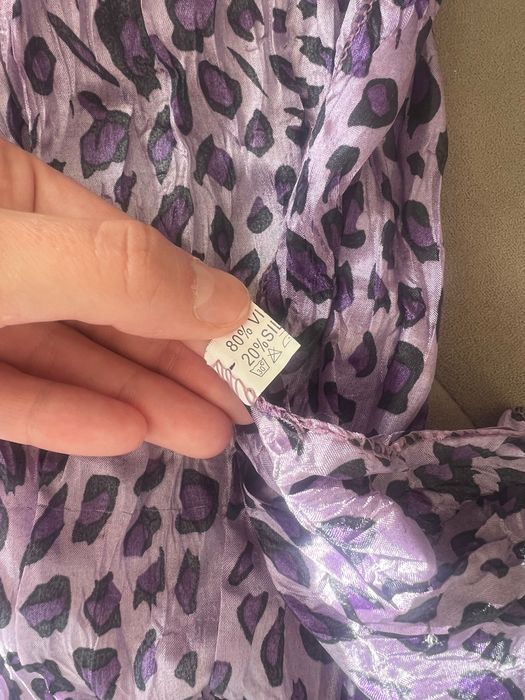 Лилав леопард шал 20% коприна 80% вискоза
