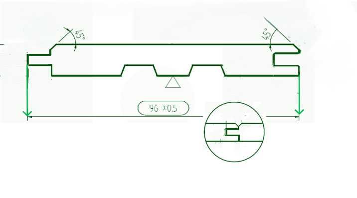 Вносна ламперия 9,6 см./1,3 см./420 см. Качество А