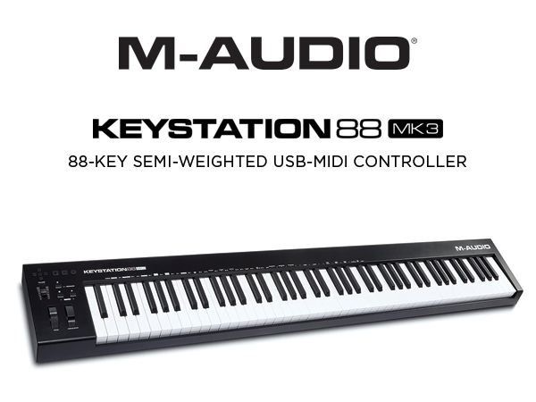 полноразмерная миди-клавиатура m-audio keystation 88 mk3