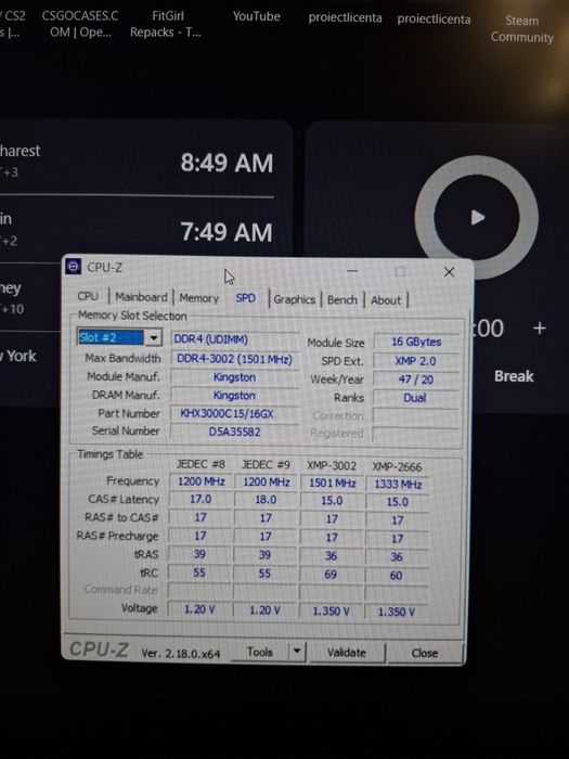 HyperX 16GB DDR4 3000Mhz CL15