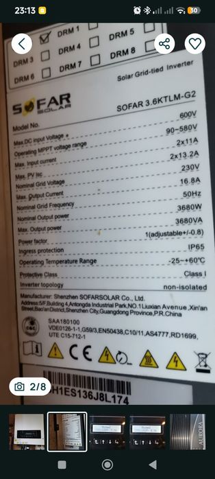 Inverter solar Powland nou 6.2KW si Sofar 3.6KW