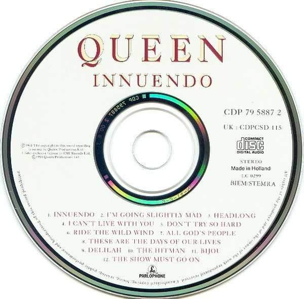 CD Queen - Innuendo - Limited Edition w 1991 Calendar