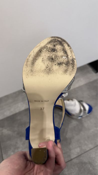 Сандали 37 номер синьо и сребърно