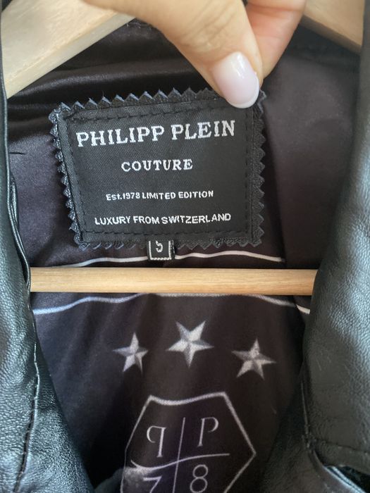 Естествена кожа мъжко яке Philipp Plein