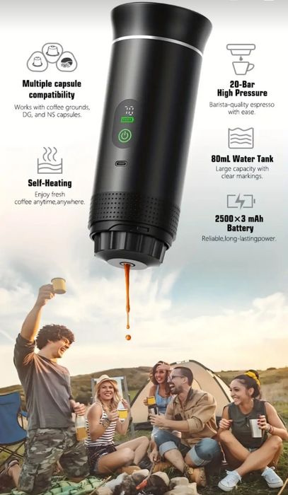 Налична Нова Преносима кафемашина KF-JN - 05 72Wс LED дисплей 

каф