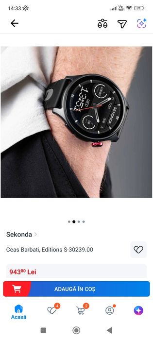 Oferta SIGILAT  Ceas Smartwatch SEKONDA Active Pro si Active Plus Smartwatch  curea neagra sau metalica rezistent la apa gps conectare telefon
