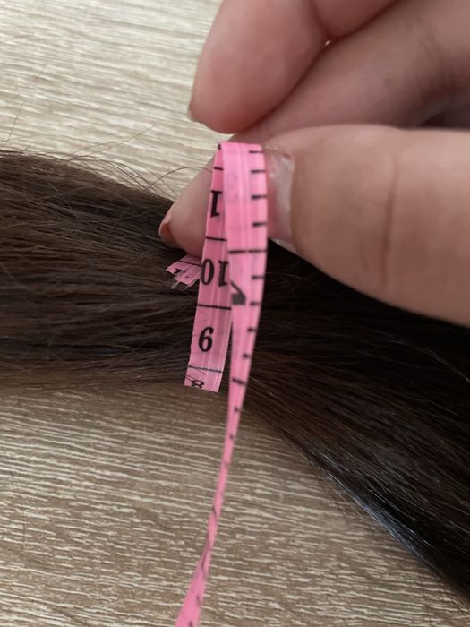 Păr natural nevopsit 25 cm, șaten deschis, coadă groasă