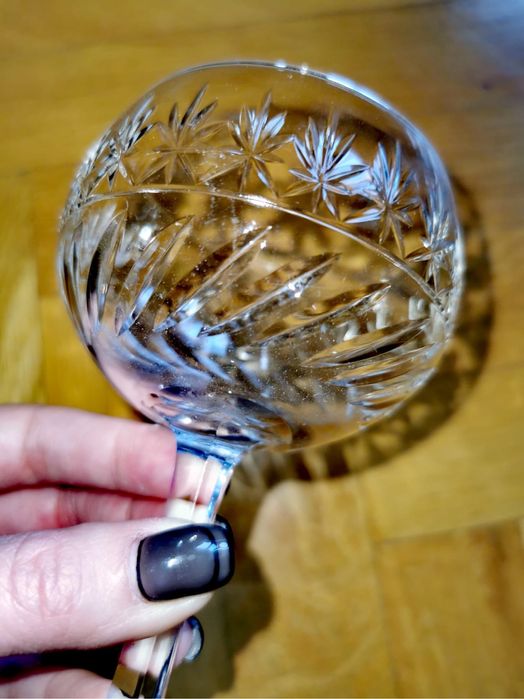 Антикварни кристални чаши комплект сет сервиз кристал шампанско вино 6