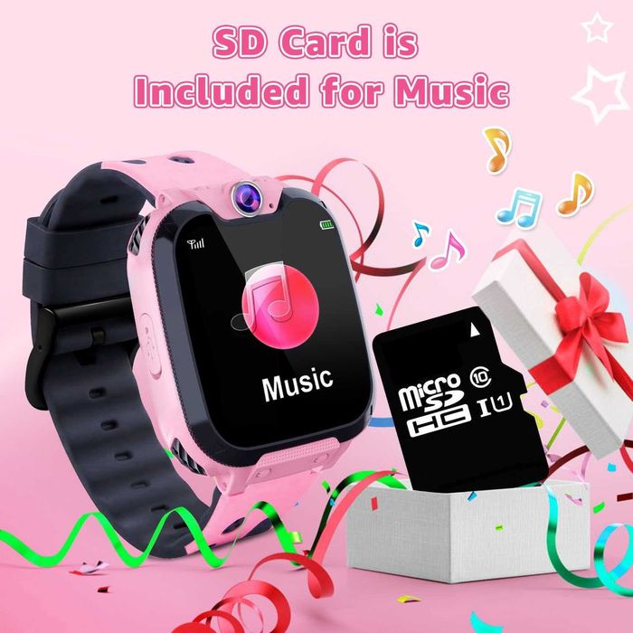 PTHTECHUS Смарт часовник,музикален плейър,16 игри,аларма,камера