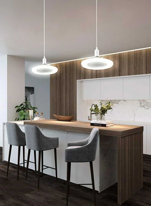 Ventilator de tavan terasa camera cu telecomanda lumina bec led lustra