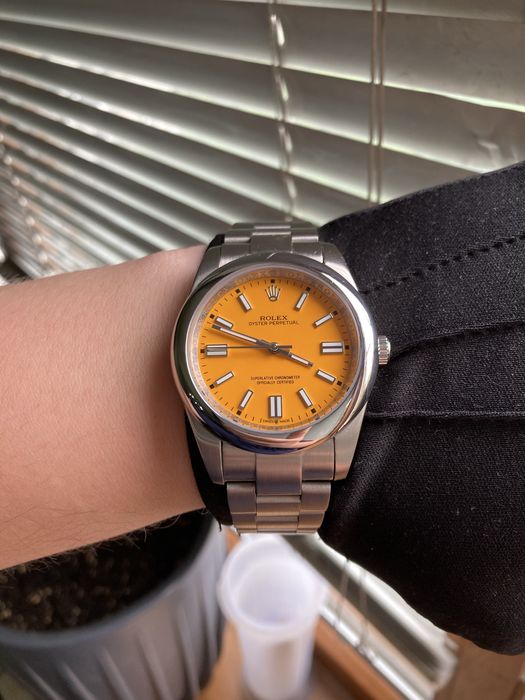 Rolex Oyster Perpetual yellow dial