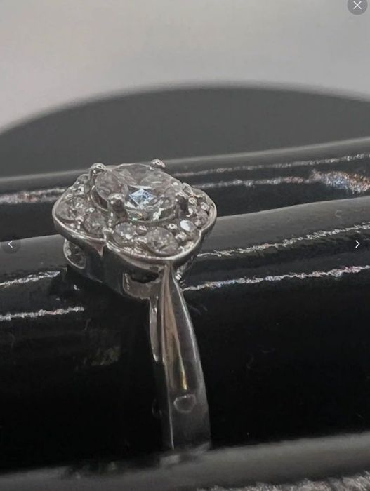 Inel de logodnă Coriolan aur alb 18K cu diamante naturale 0,464 ct