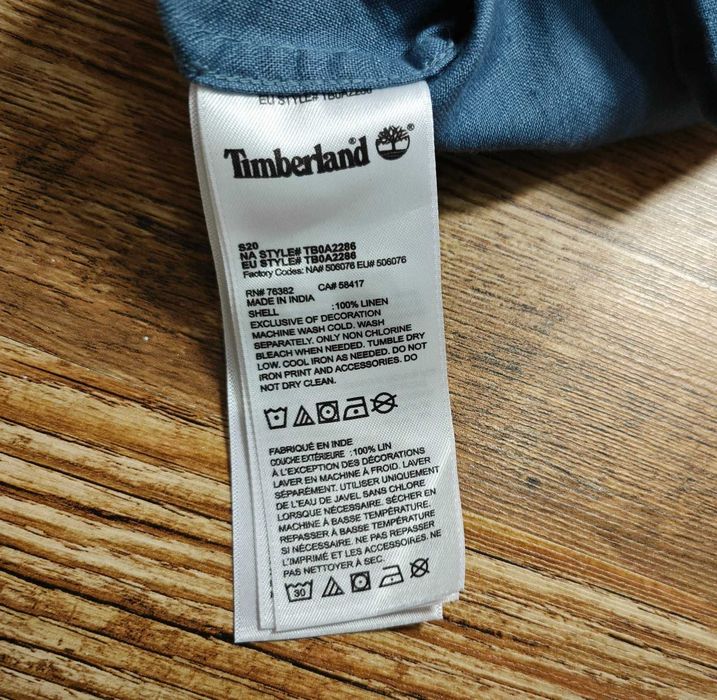 Timberland Оригинална мъжка ленена риза размер XXL / 2XL Slim fit
