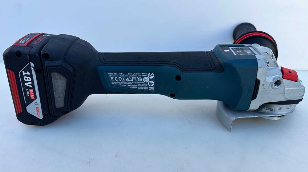 BOSCH GWS 18V-10 SC - Акумулаторен безчетков ъглошлайф като нов!