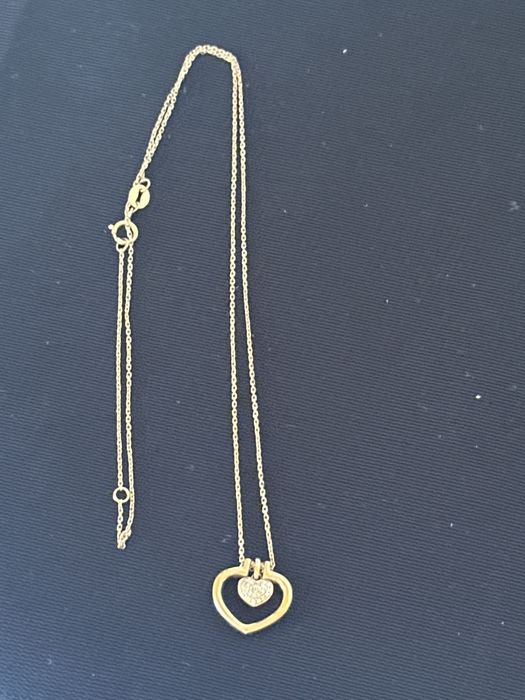 Золотая цепочка с бриллиантовым кулоном 750 пробы