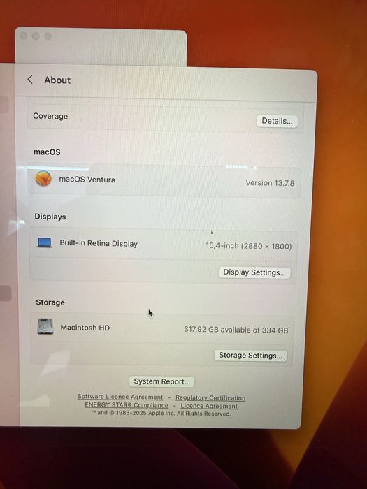 MacBook Pro 15” 2017 i7 2.9GHz, 16GB RAM, Radeon Pro 560