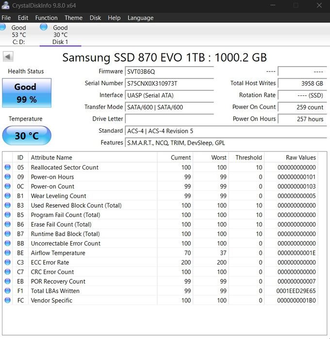 Samsung evo SSD 1TB